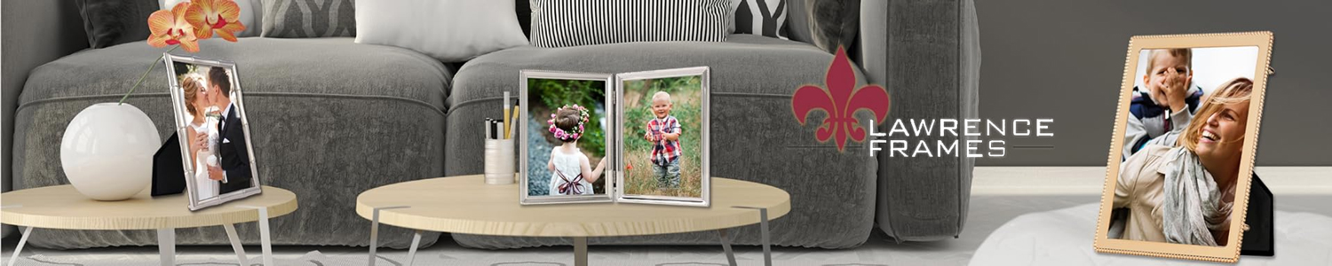 Lawrence Frames — brand logo and lifestyle collage